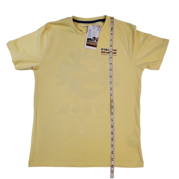 Denim & Flower T-Shirt Boys 11/12 Yellow Sun And Surf Print Short Sleeve Tee - Picture 7 of 9